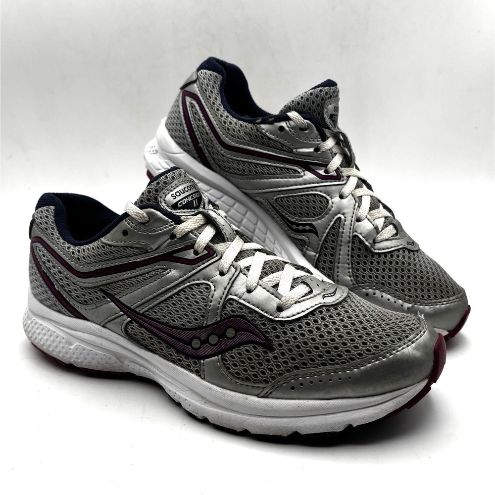 Saucony Womens Cohesion 11 S10420-10 Gray Lace Up Running Shoes Size 9